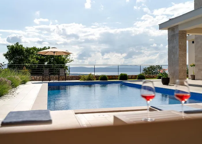 Luxury With A Pool, Panoramic Sea View, - By Traveler Tourist Agency Krk Id 2406 Villa