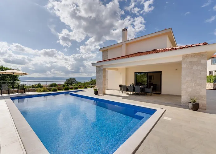 Villa Luxury With A Pool, Panoramic Sea View, - By Traveler Tourist Agency Krk Id 2406