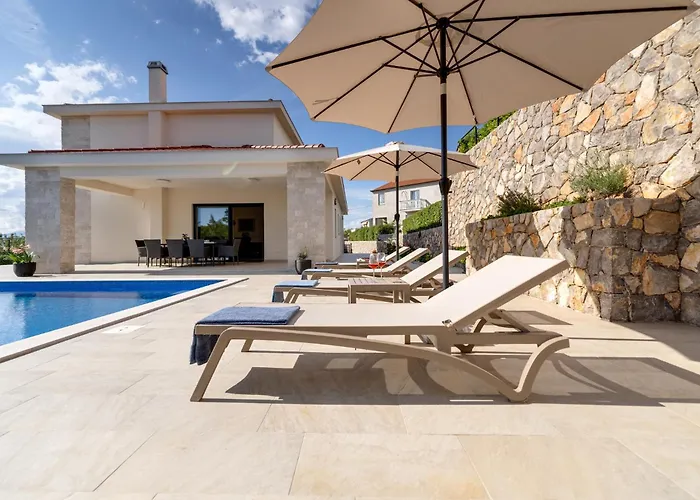 Luxury With A Pool, Panoramic Sea View, - By Traveler Tourist Agency Krk Id 2406 Villa