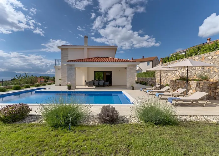 Villa Luxury With A Pool, Panoramic Sea View, - By Traveler Tourist Agency Krk Id 2406