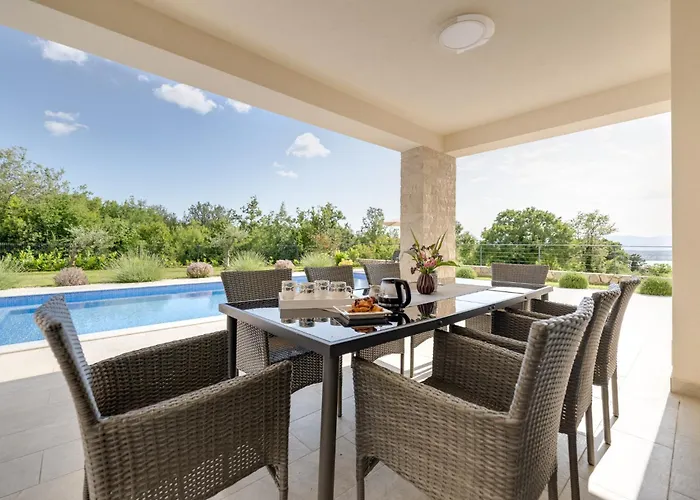 Luxury With A Pool, Panoramic Sea View, - By Traveler Tourist Agency Krk Id 2406 Villa Sveti Vid-Miholjice