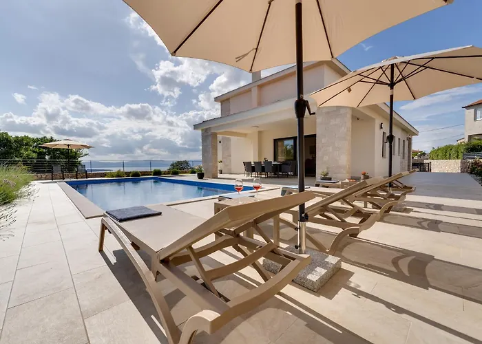 Luxury With A Pool, Panoramic Sea View, - By Traveler Tourist Agency Krk Id 2406
