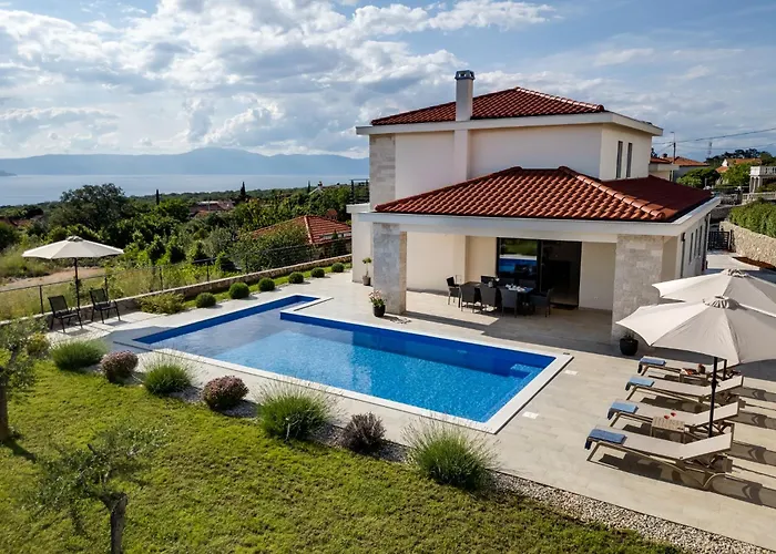 Luxury With A Pool, Panoramic Sea View, - By Traveler Tourist Agency Krk Id 2406 Villa *