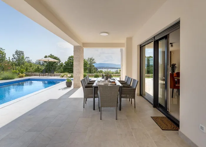 Luxury With A Pool, Panoramic Sea View, - By Traveler Tourist Agency Krk Id 2406 *