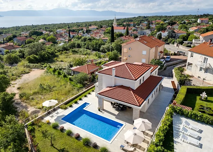 Luxury With A Pool, Panoramic Sea View, - By Traveler Tourist Agency Krk Id 2406 Willa Sveti Vid-Miholjice